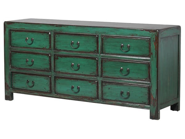 Verdigris Hand Painted Chinese Chest