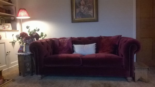Tetrad Coniston Velvet Sofa in a customer's home