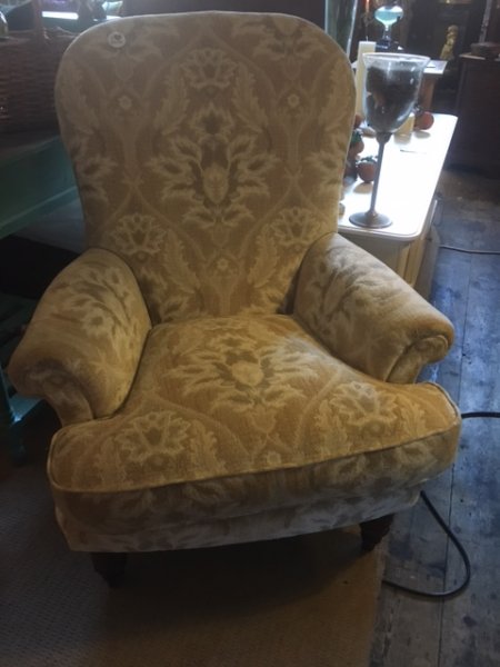 Tetrad Elgar Chair in Enigma Natural fabric on display in our Southport furniture showrooms