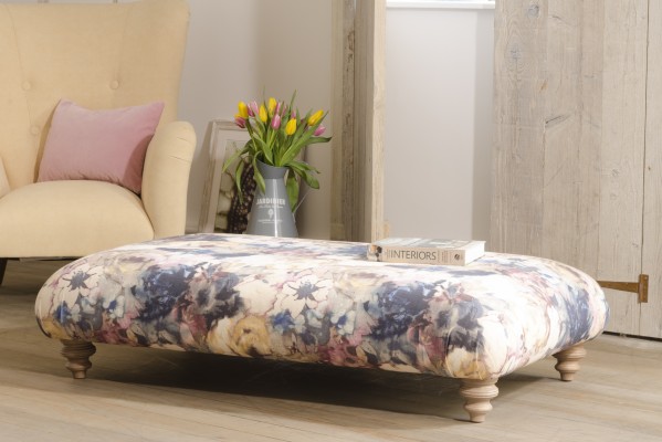 Tetrad Buffet Stool in Bloomsbur Fabric
