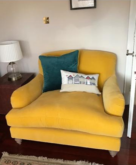 FF Collection by Tetrad Ruffle Snuggler in a customer's living room