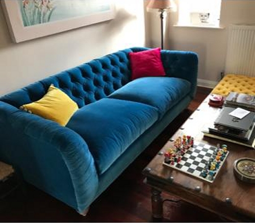 FF Collection by Truffle Sofa & Pouffe Stool in a customer's living room