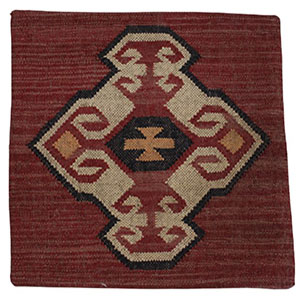 Tetrad Large Square Red Kilim Scatter Cushion