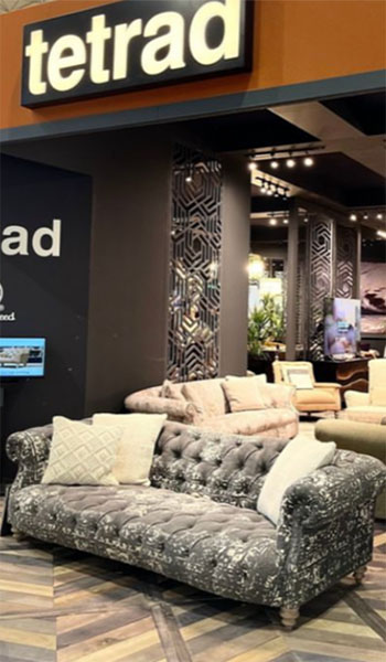 Tetrad Mattisse sofa on display at the NEC