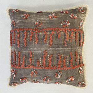 Tetrad Medium Square Grey with Orange Highlight Lines Scatter Cushion