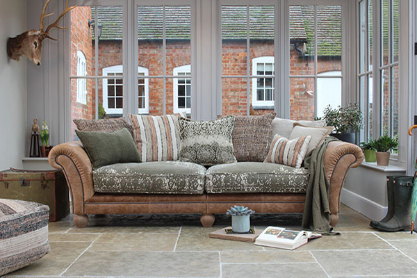 Tetrad Plain Textured Khaki Throw & Montana Sofa