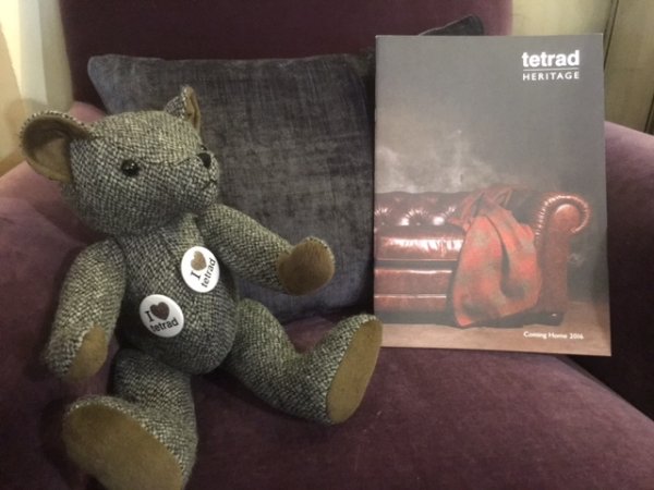 Tetrad Keswick Chair in our showrooms along with the Tetrad bear & a Tetrad catalogue