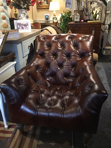 Tetrad Yale Leather Armchair on display in our Southport furniture showrooms