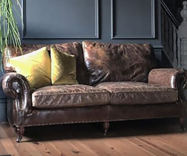 Aged Vintage Leather Sofas Chairs, Beautiful Leather Sofas Uk