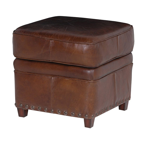 Cornberry Vintage Brown Leather Stool