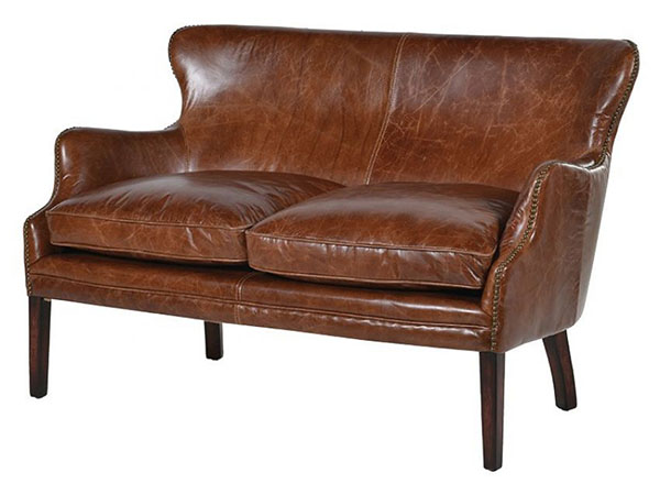 Aged Vintage Leather Sofas Chairs, Reclaimed Leather Sofa