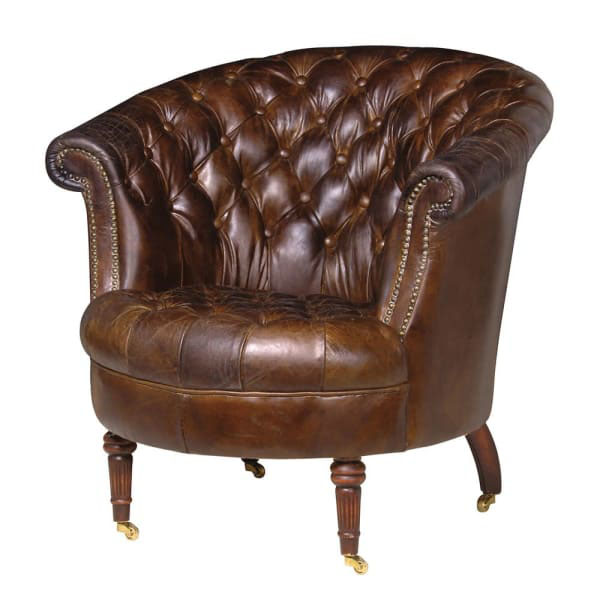 Vintage Brown Leather Gents Club Chair