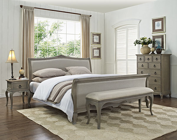 Willis & Gambier Camille Bedside Table / Chest, 5ft King Size High End Bedstead, Bedroom Bench & 8 Drawer Chest