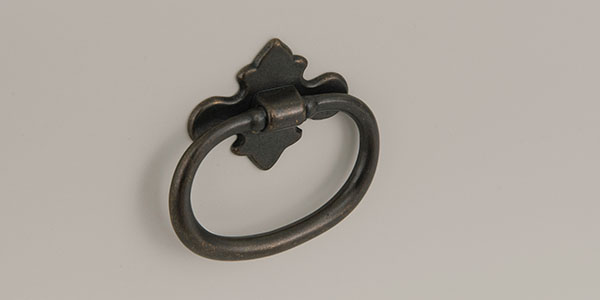 Willis & Gambier Etienne Grey Double Wardrobe - Shows 1 of the hand cast metal drawer handles