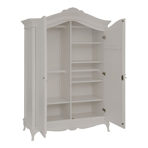 Willis & Gambier Etienne Grey Wide Fitted Wardrobe - Shown here open