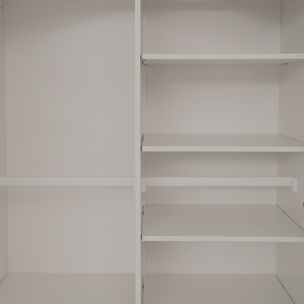 Willis & Gambier Etienne Grey Wide Fitted Wardrobe - Showing part of the inside of the wardrobe